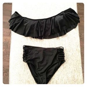 Off shoulder two piece swimsuit